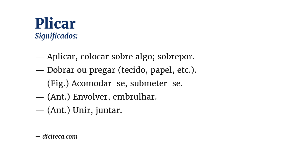 Significado de plicar