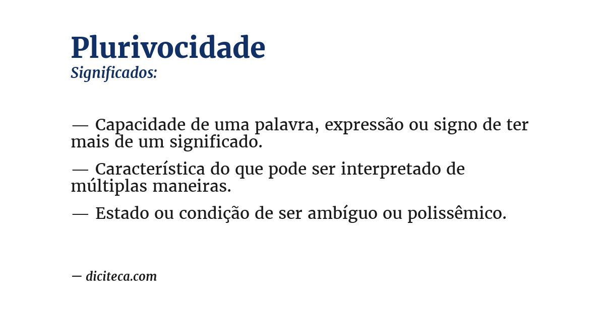 Significado de plurivocidade