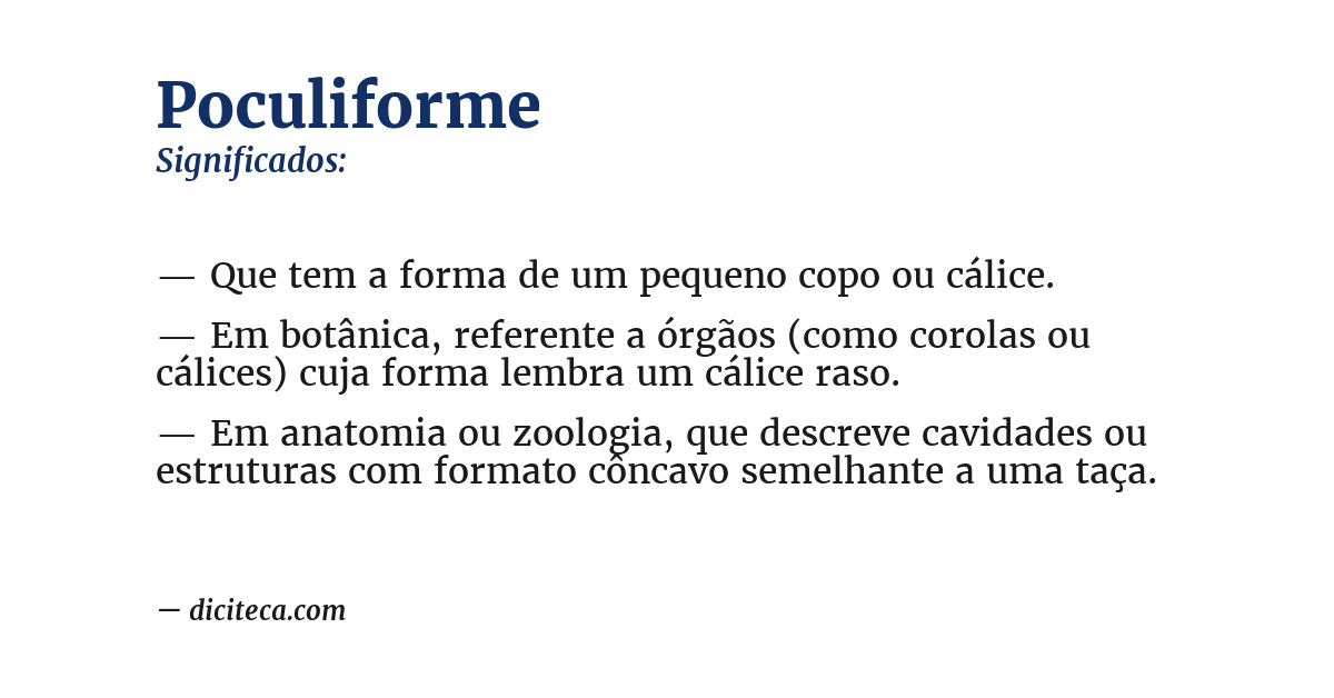Significado de poculiforme