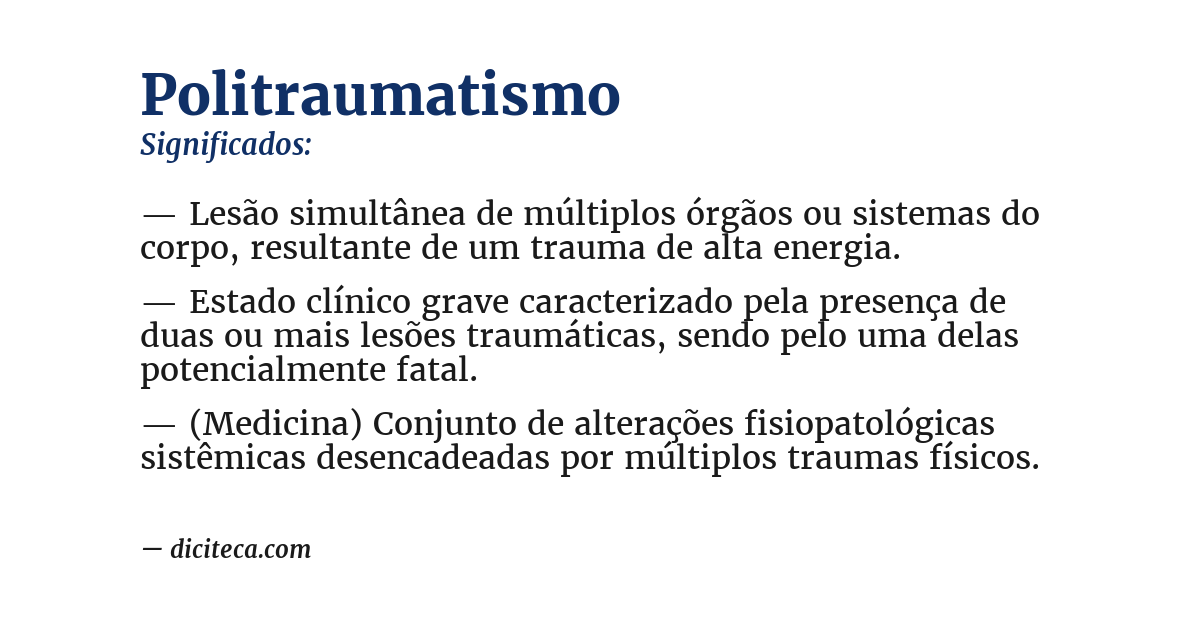 Significado de politraumatismo