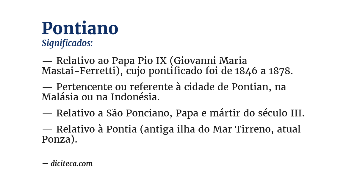 Significado de pontiano