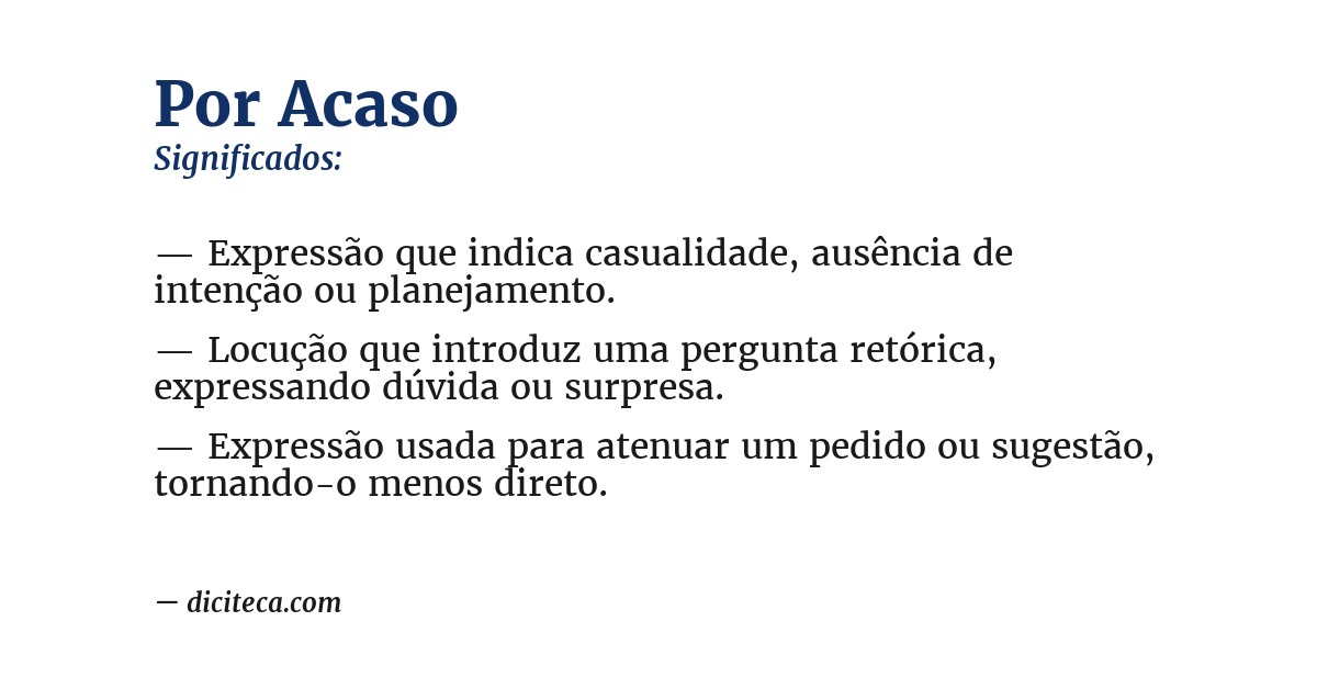 Significado de por acaso