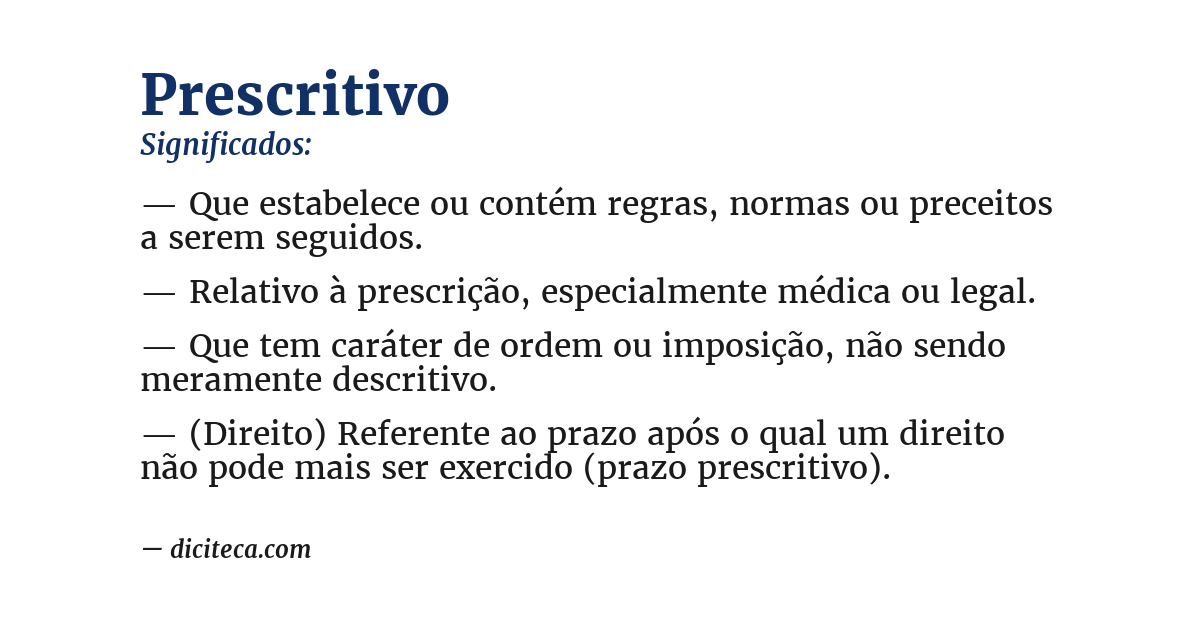 Significado de prescritivo
