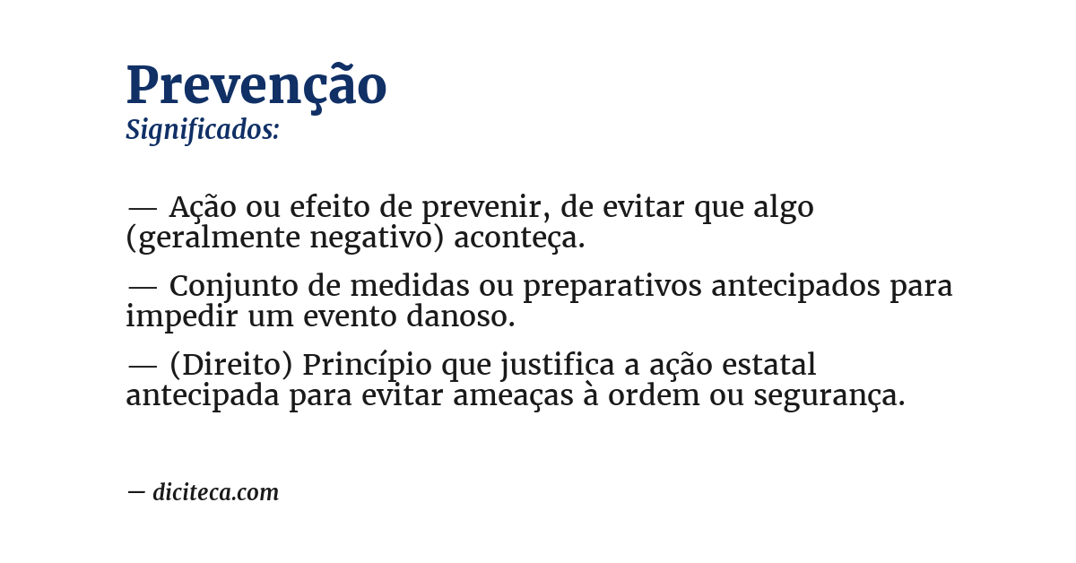 Significado de prevenção