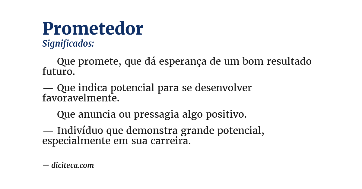 Significado de prometedor