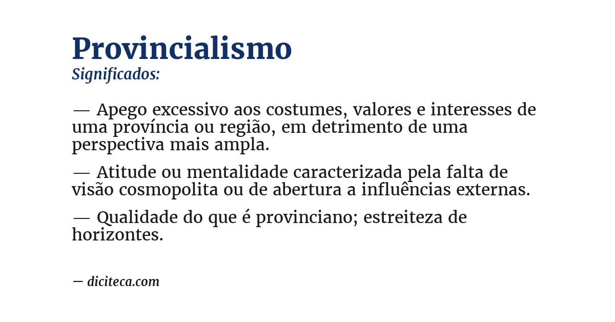Significado de provincialismo