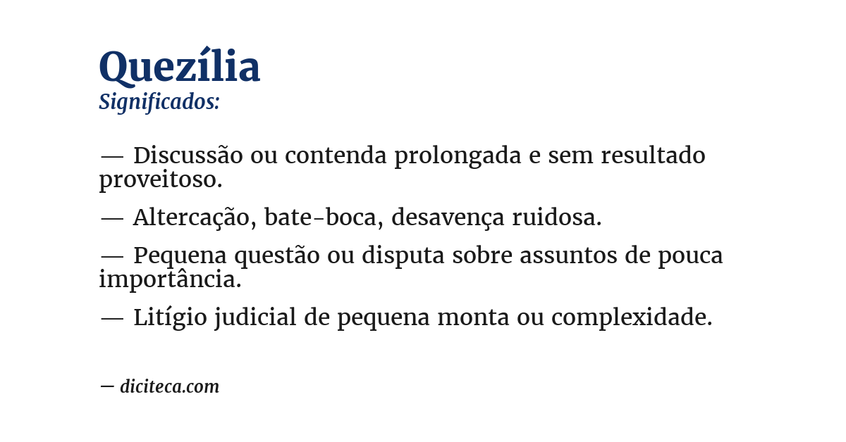 Significado de quezília