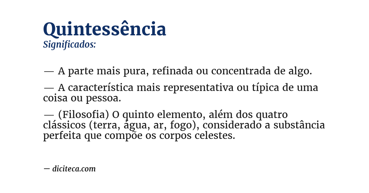 Significado de quintessência