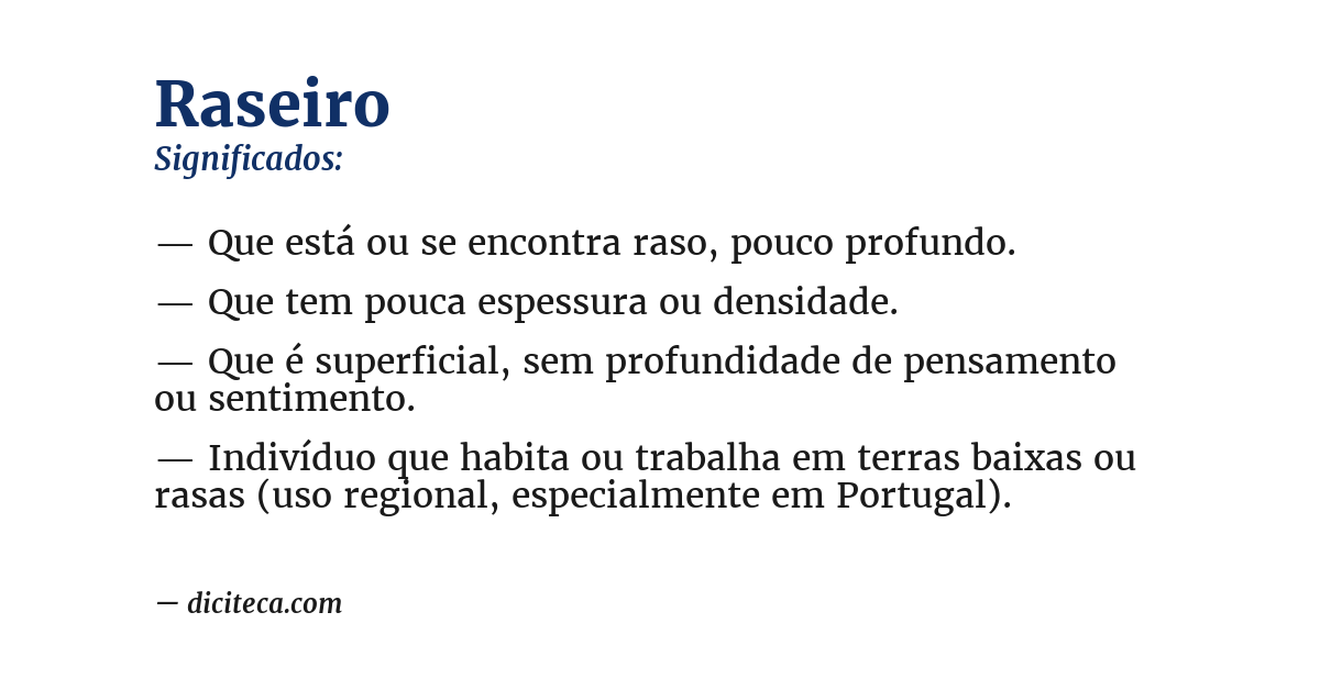 Significado de raseiro
