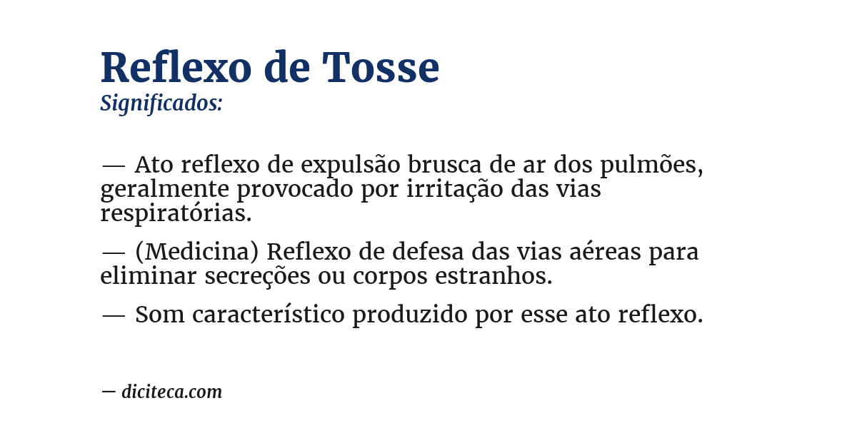 Significado de reflexo de tosse