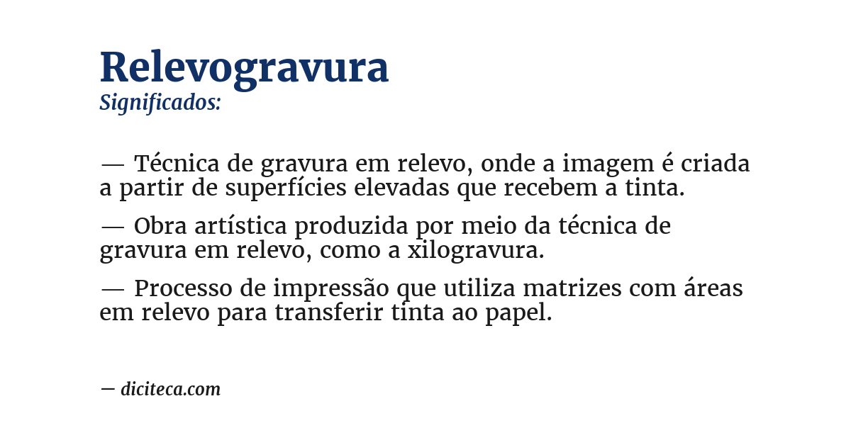 Significado de relevogravura