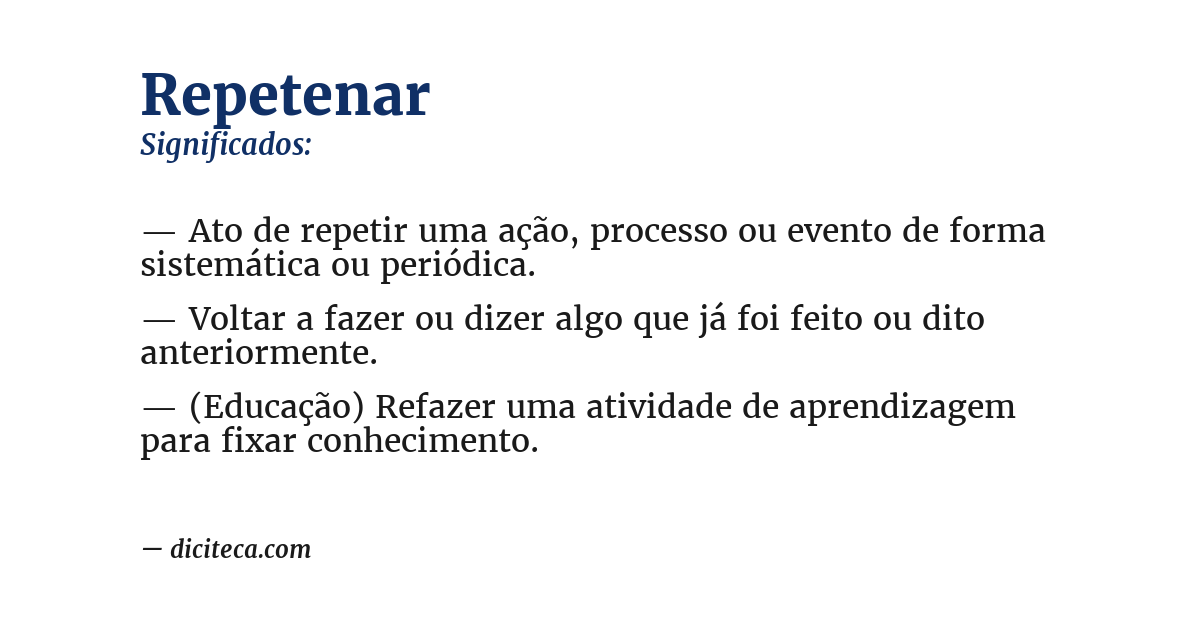 Significado de repetenar