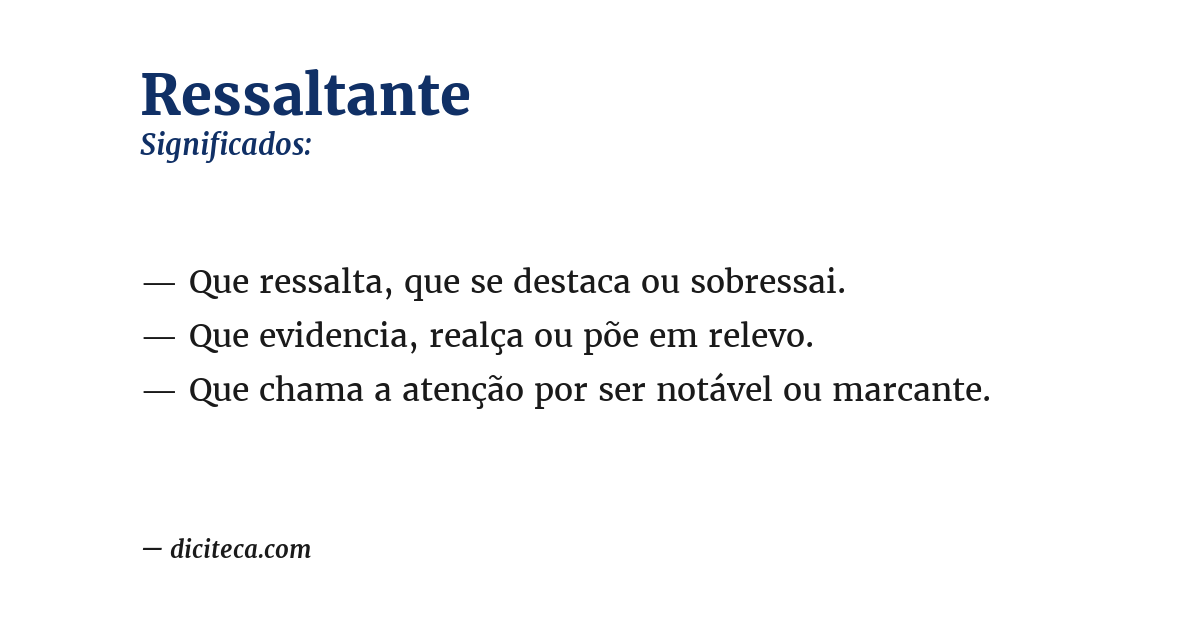 Significado de ressaltante