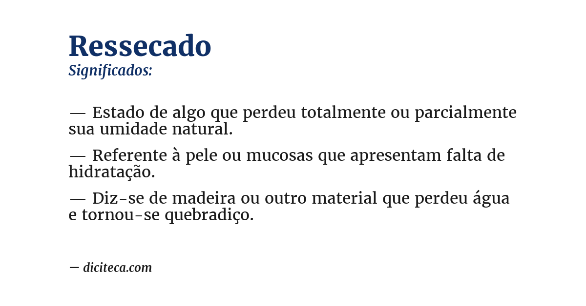 Significado de ressecado