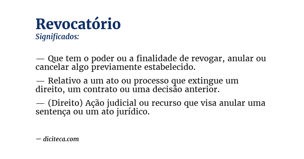 Significado de revocatório