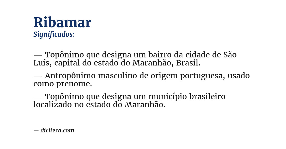 Significado de ribamar