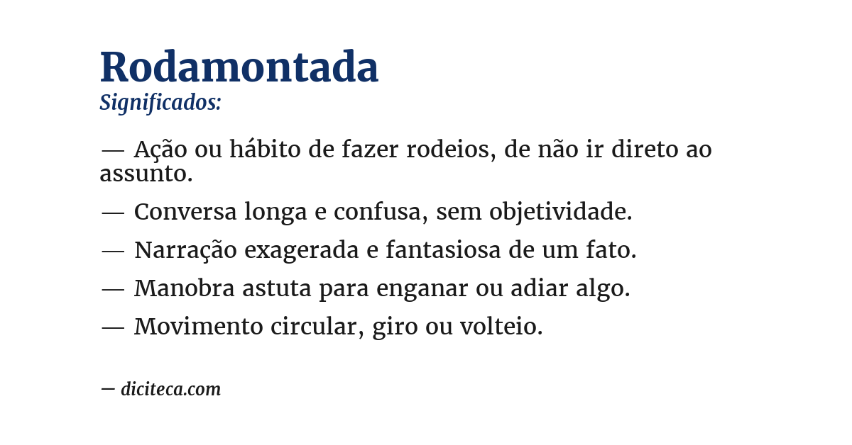 Significado de rodamontada