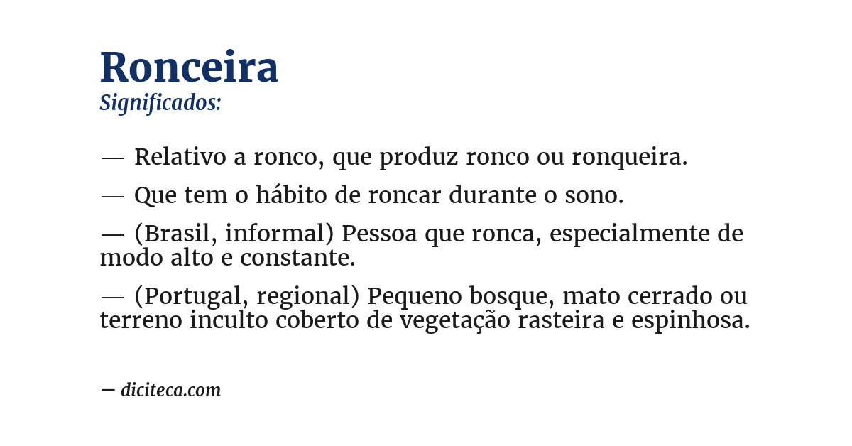 Significado de ronceira