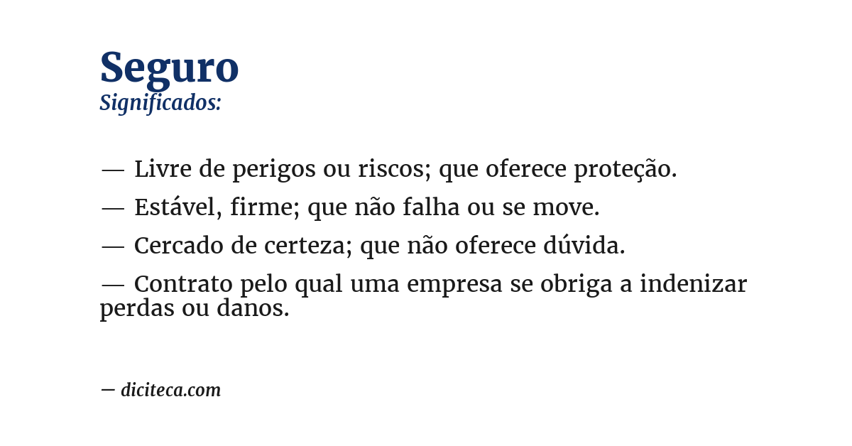 Significado de seguro
