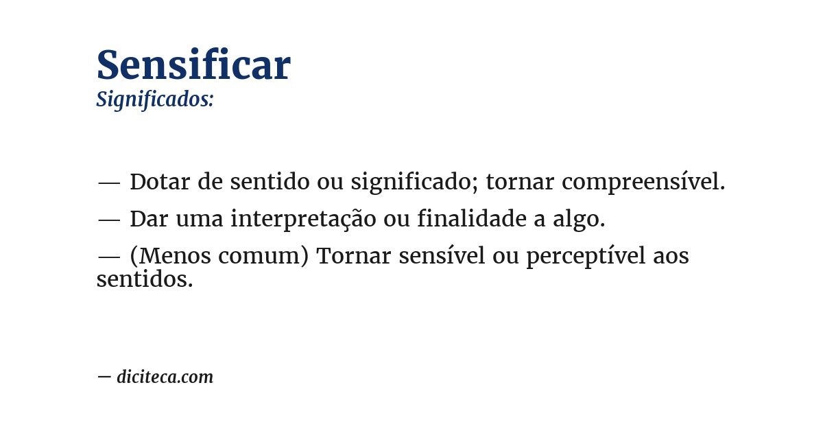 Significado de sensificar