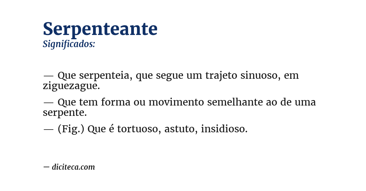 Significado de serpenteante