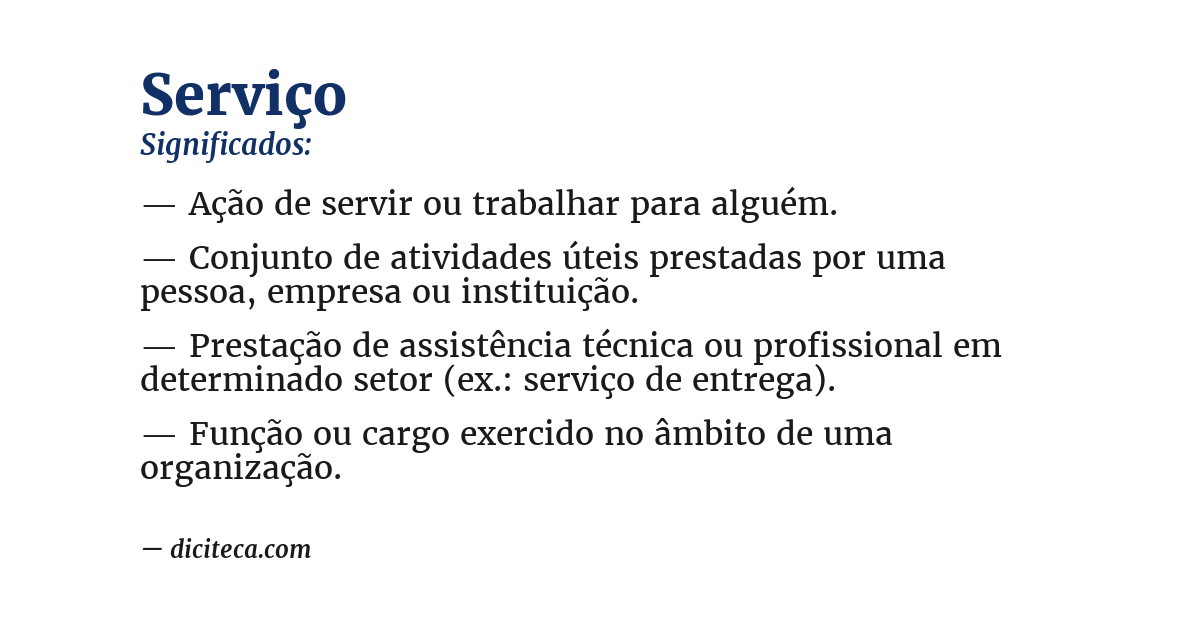 Significado de serviço