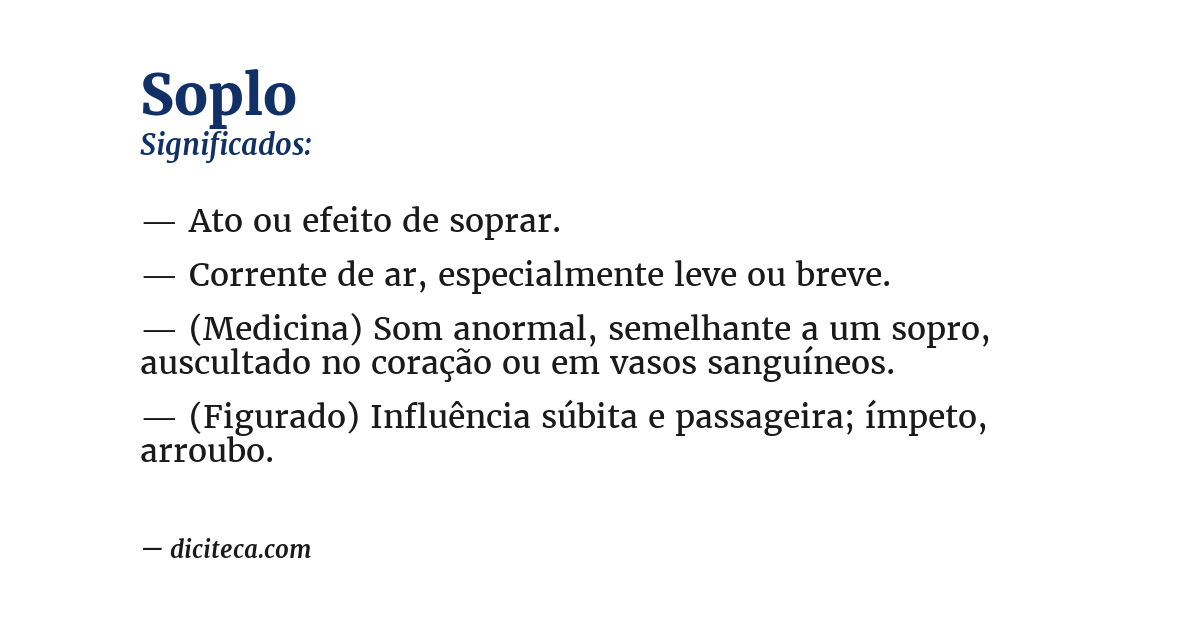 Significado de soplo