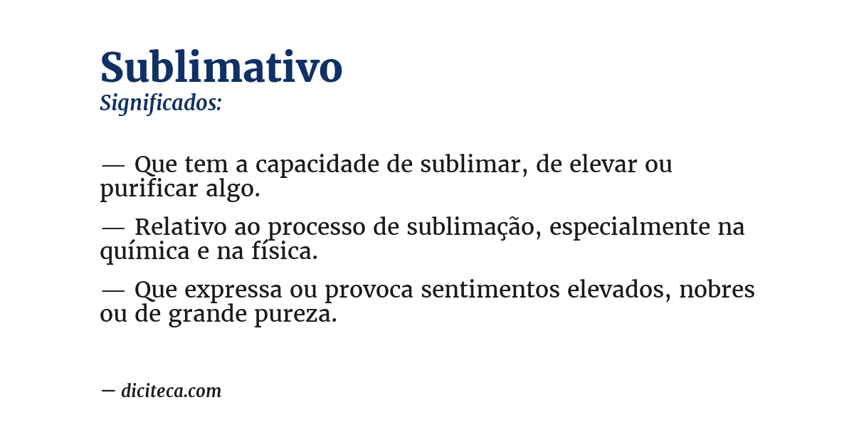 Significado de sublimativo