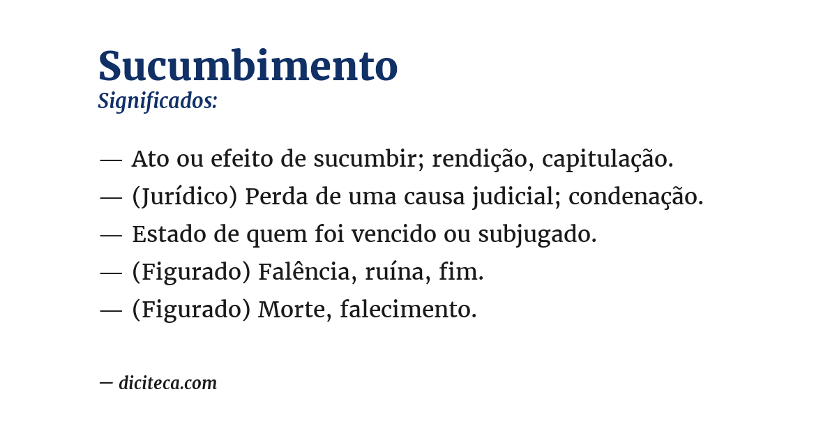 Significado de sucumbimento