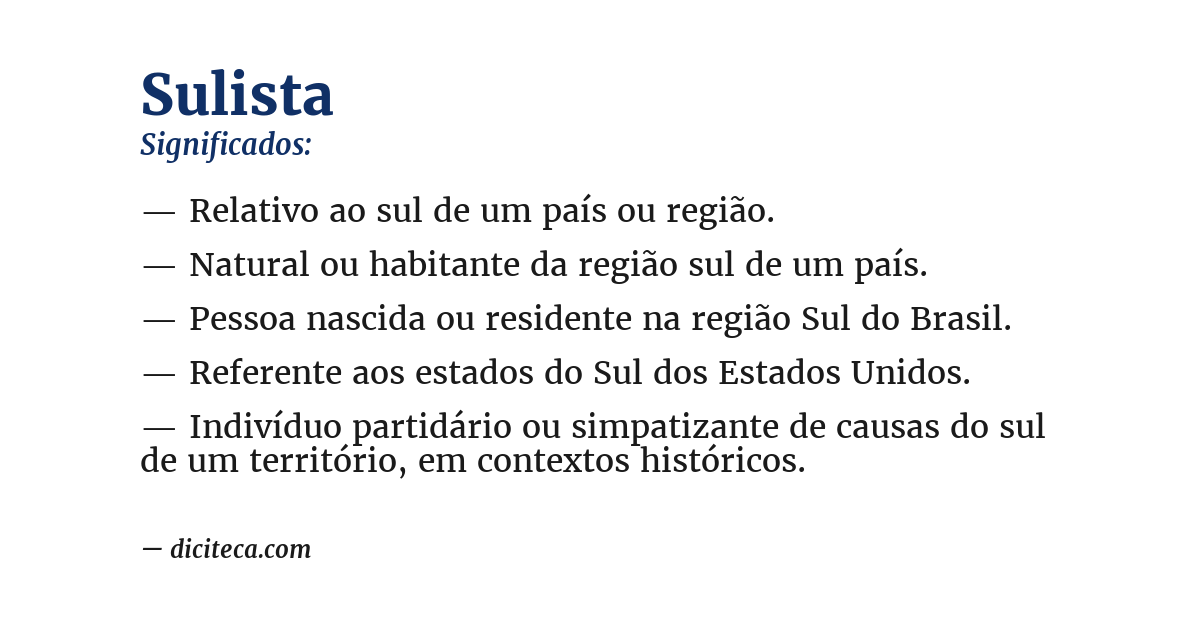 Significado de sulista