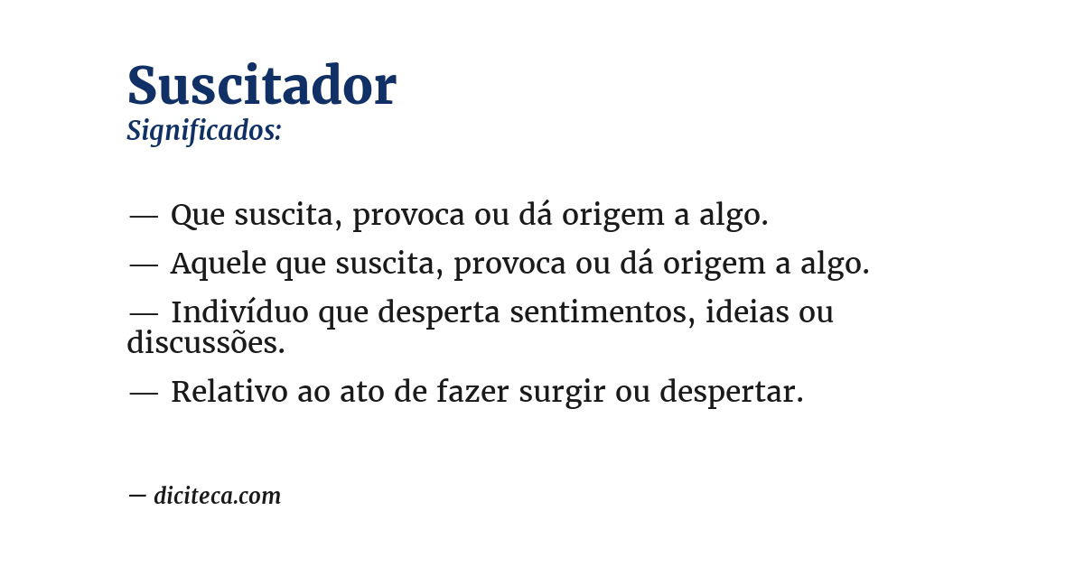 Significado de suscitador