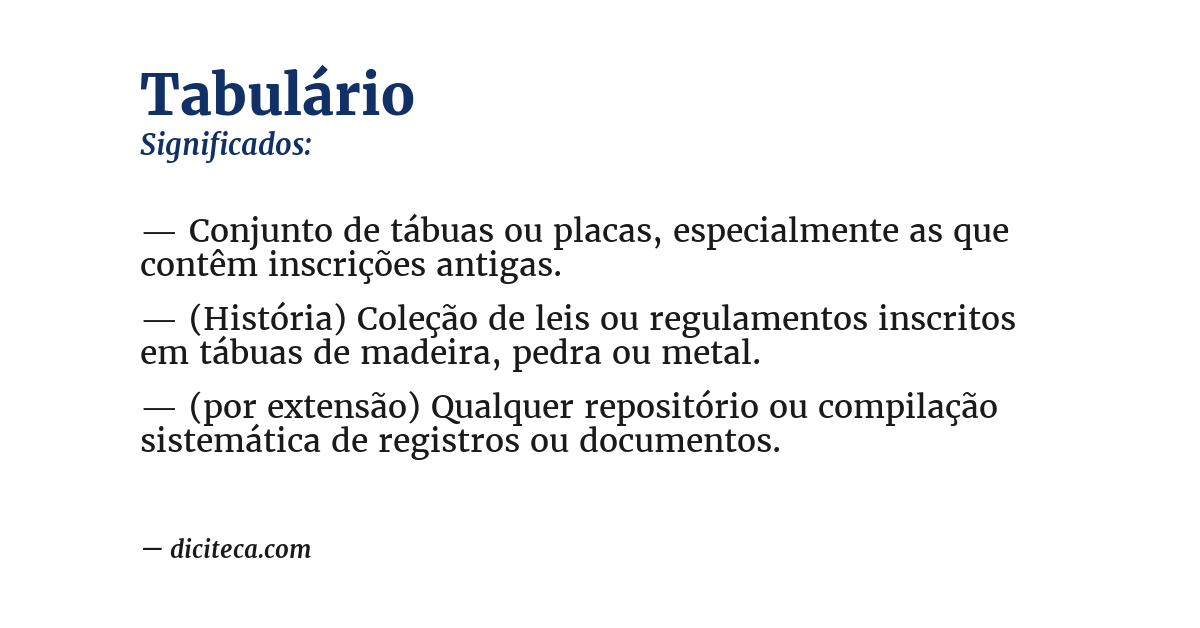 Significado de tabulário