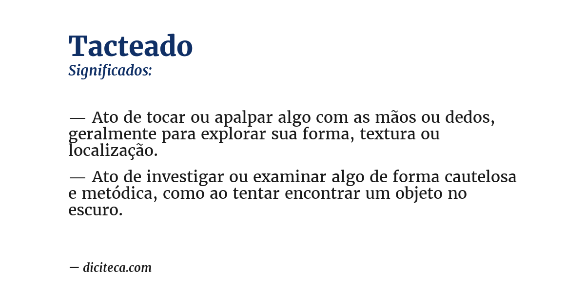 Significado de tacteado