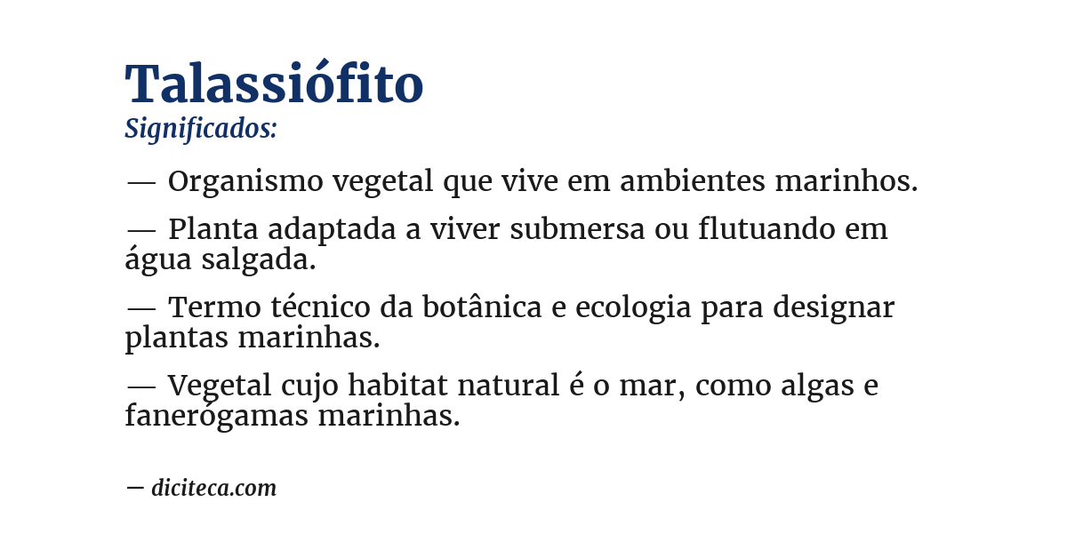 Significado de talassiófito