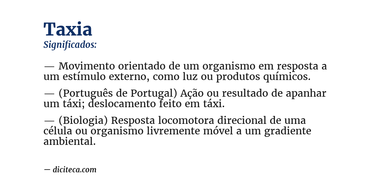 Significado de taxia