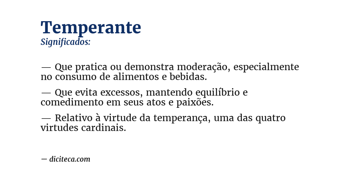 Significado de temperante