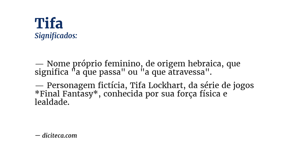 Significado de tifa