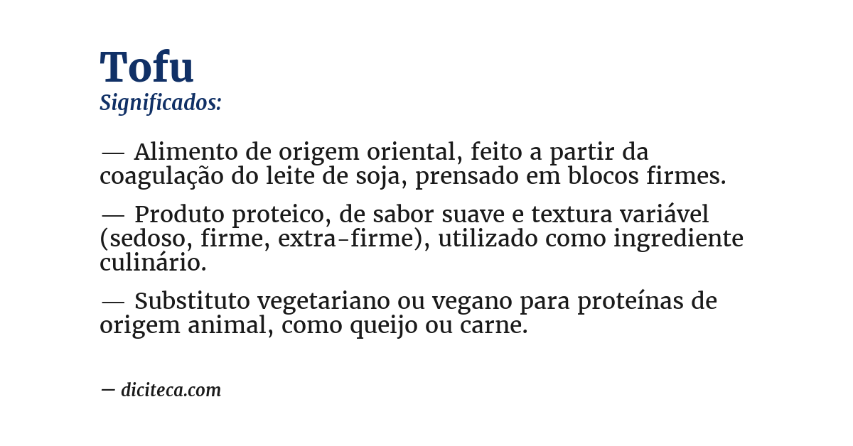 Significado de tofu