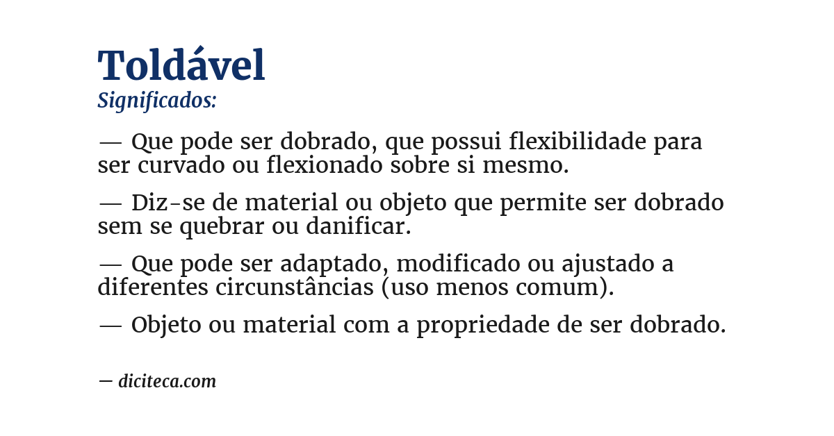 Significado de toldável