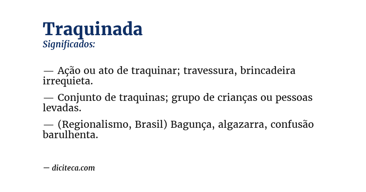 Significado de traquinada