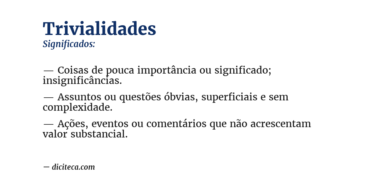Significado de trivialidades