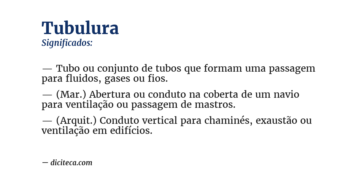 Significado de tubulura