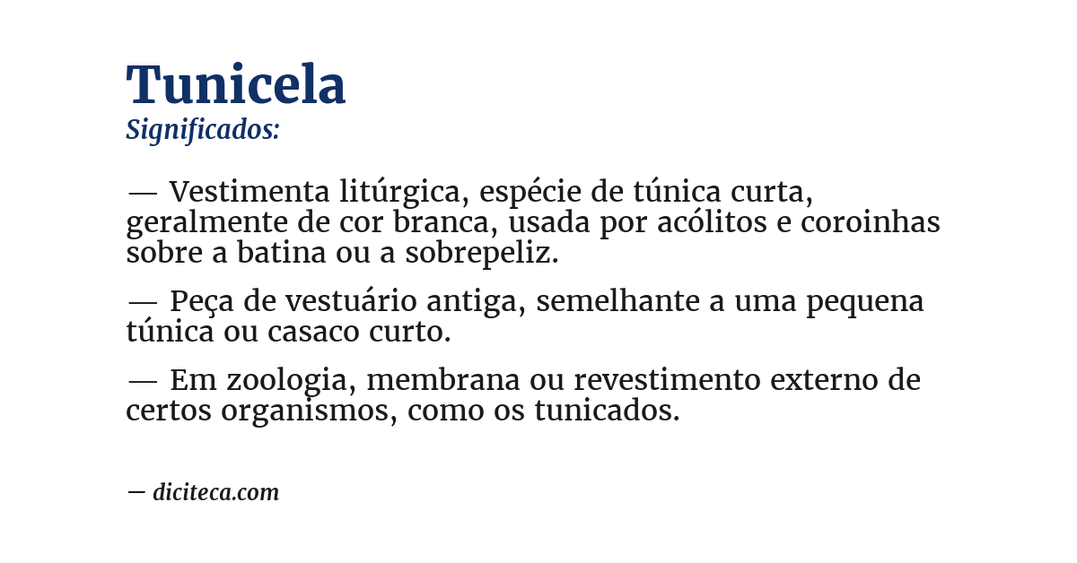 Significado de tunicela
