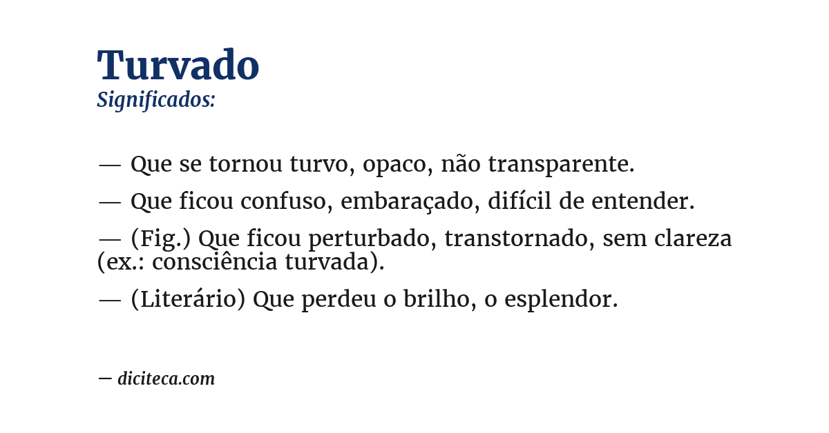 Significado de turvado