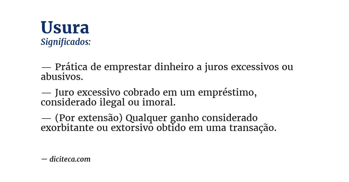 Significado de usura