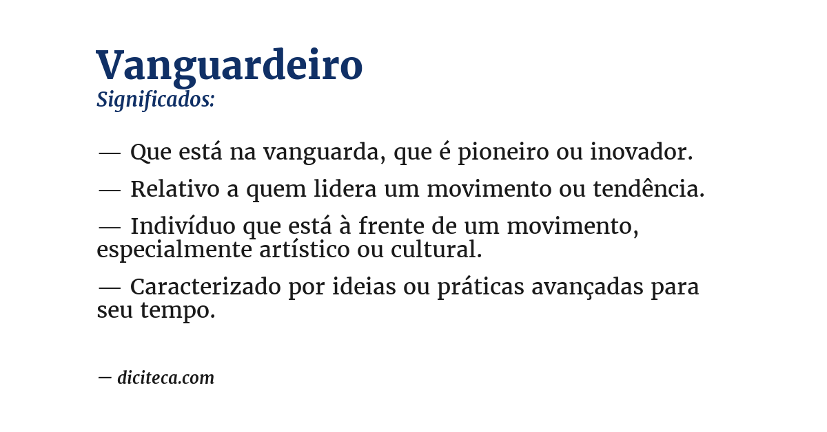 Significado de vanguardeiro