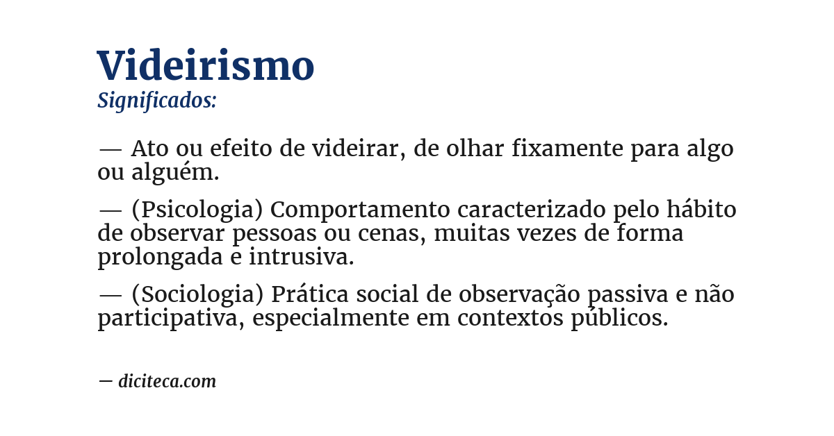 Significado de videirismo