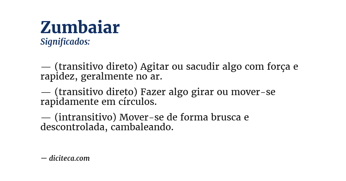 Significado de zumbaiar