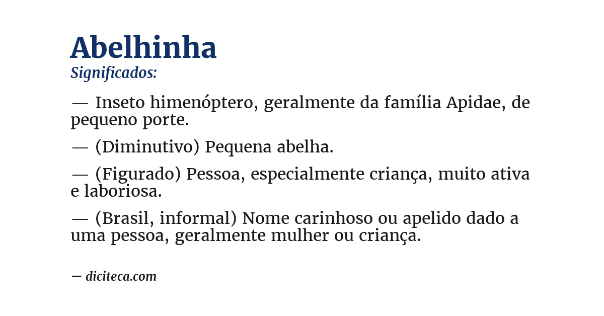 Significado de abelhinha