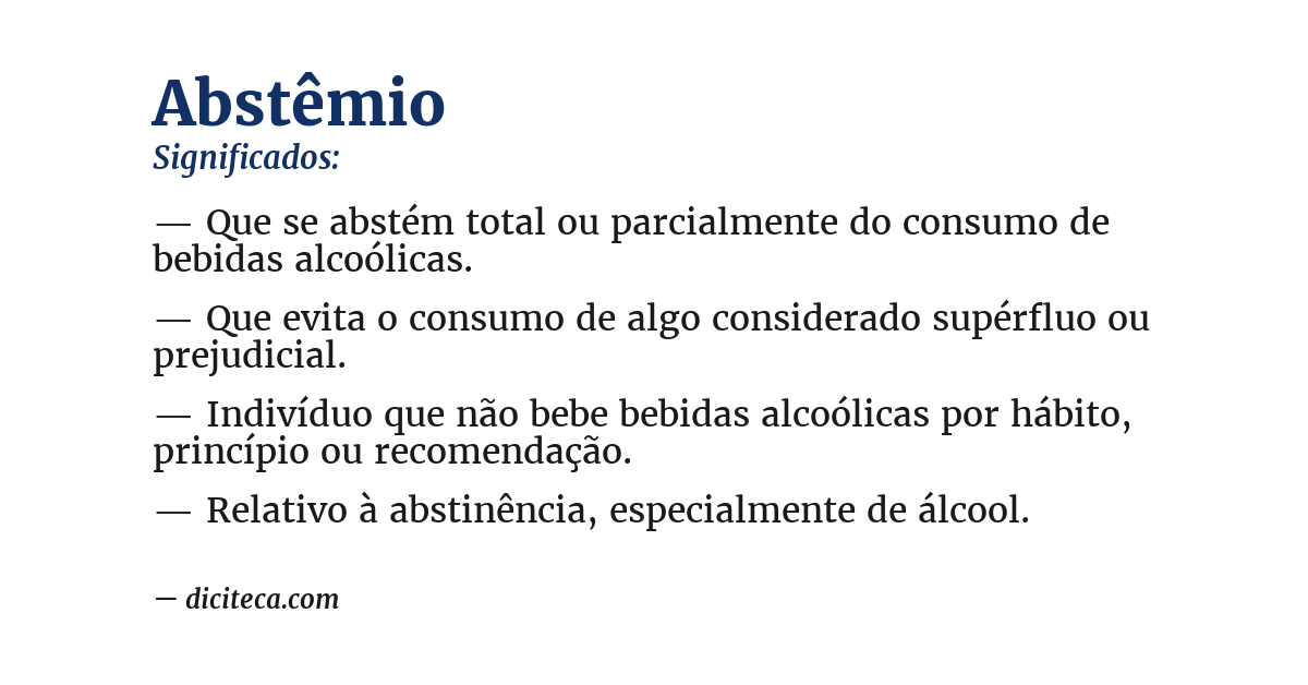 Significado de abstêmio